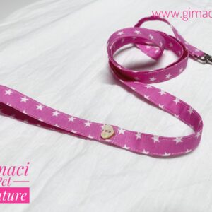 Guinzaglio in cotone rosa star