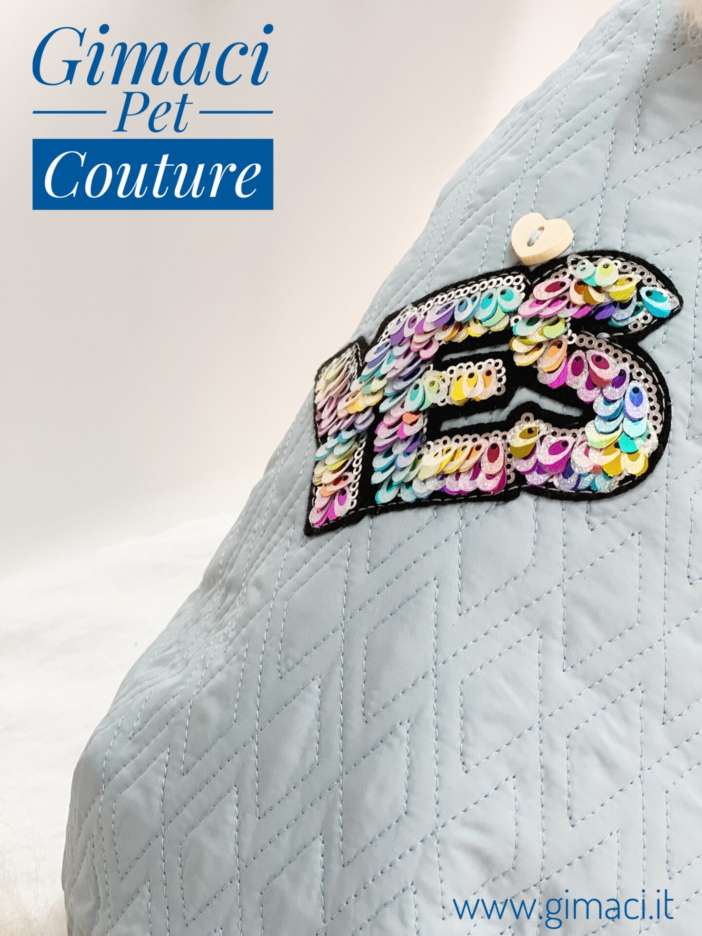 Cappottino impermeabile con doppia imbottitura azzurro con scritta - immagine 6