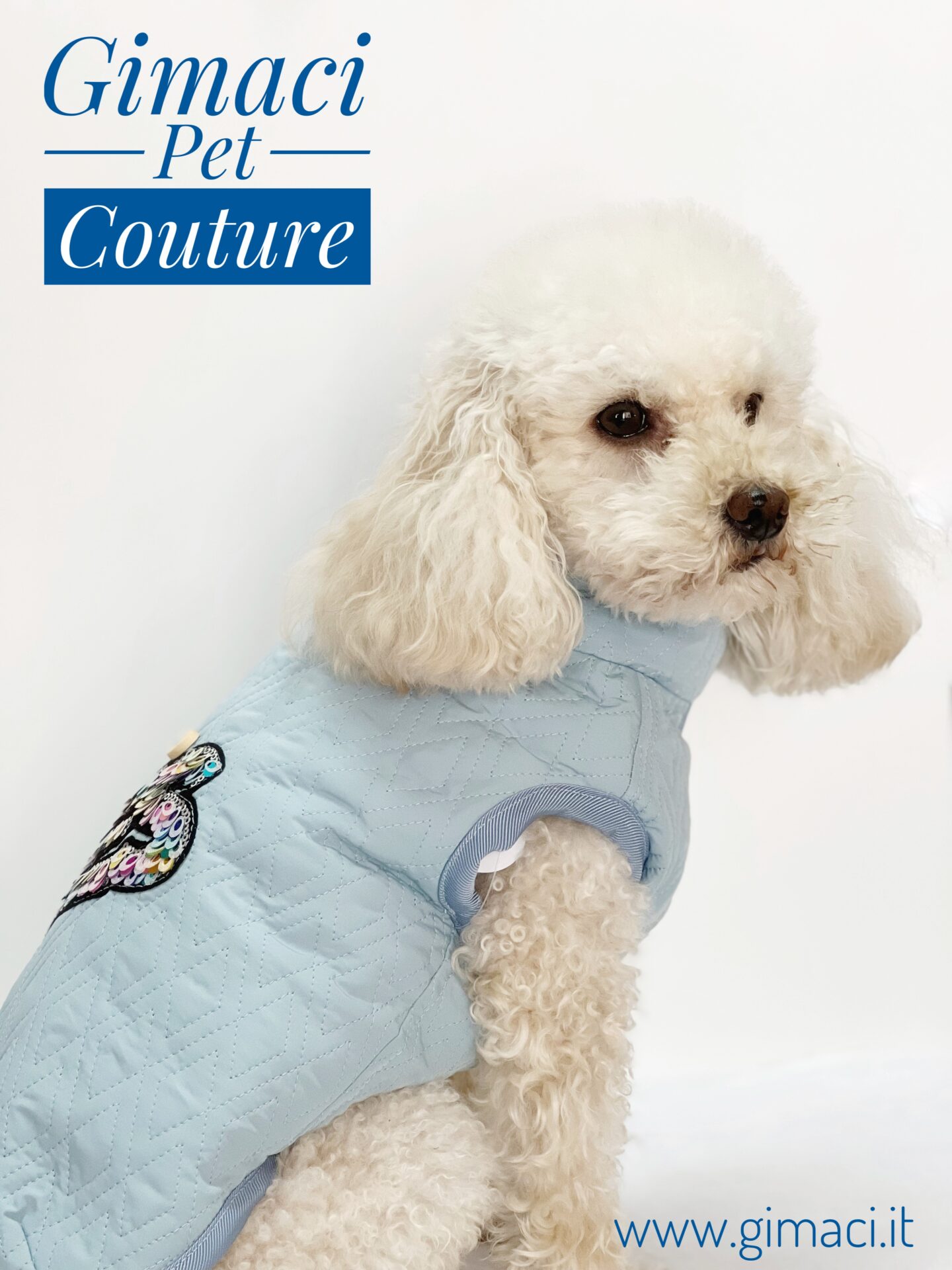 Cappottino impermeabile con doppia imbottitura azzurro con scritta - immagine 7