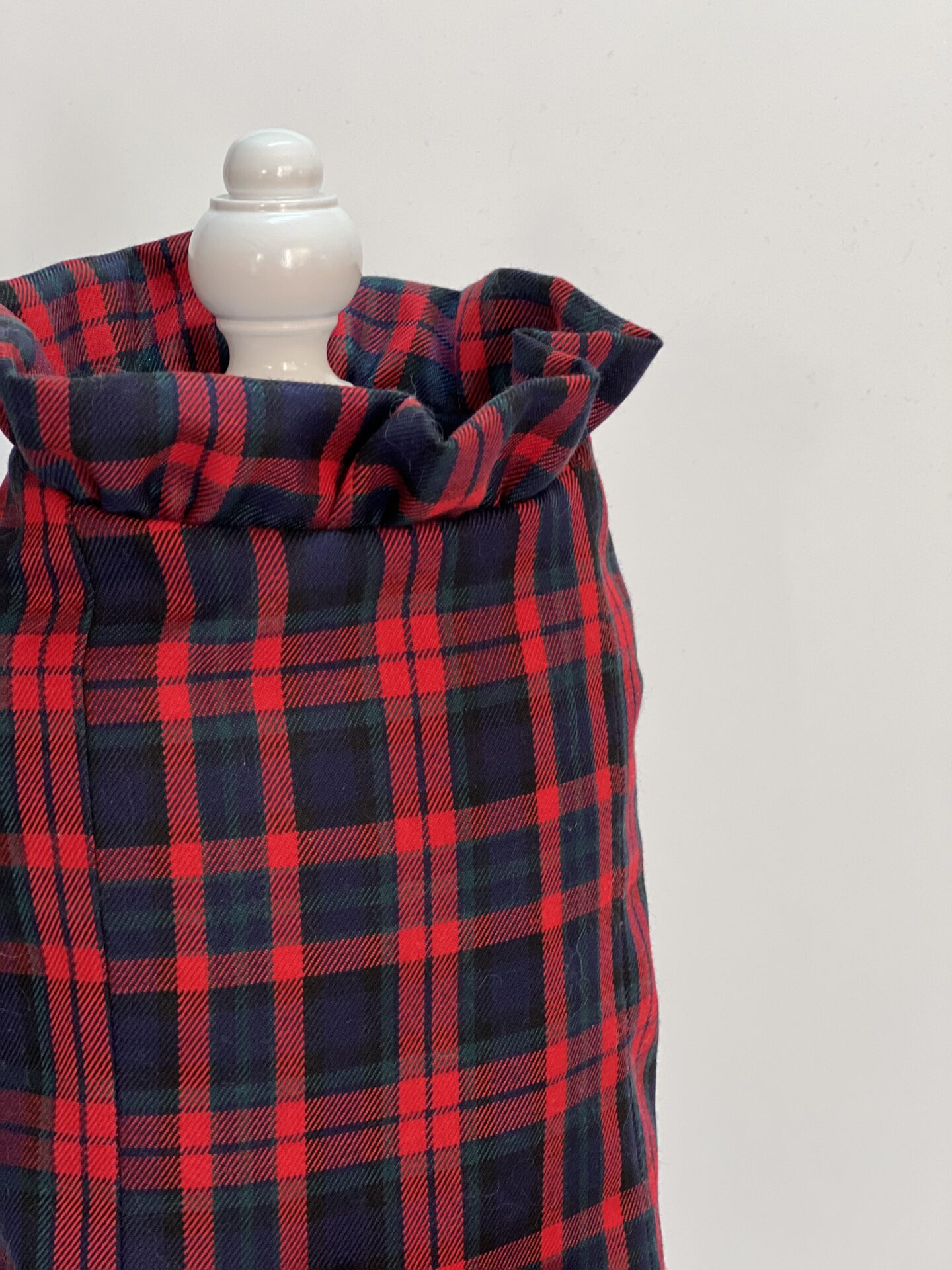 Cappottino in lana scozzese rosso e blu - immagine 7