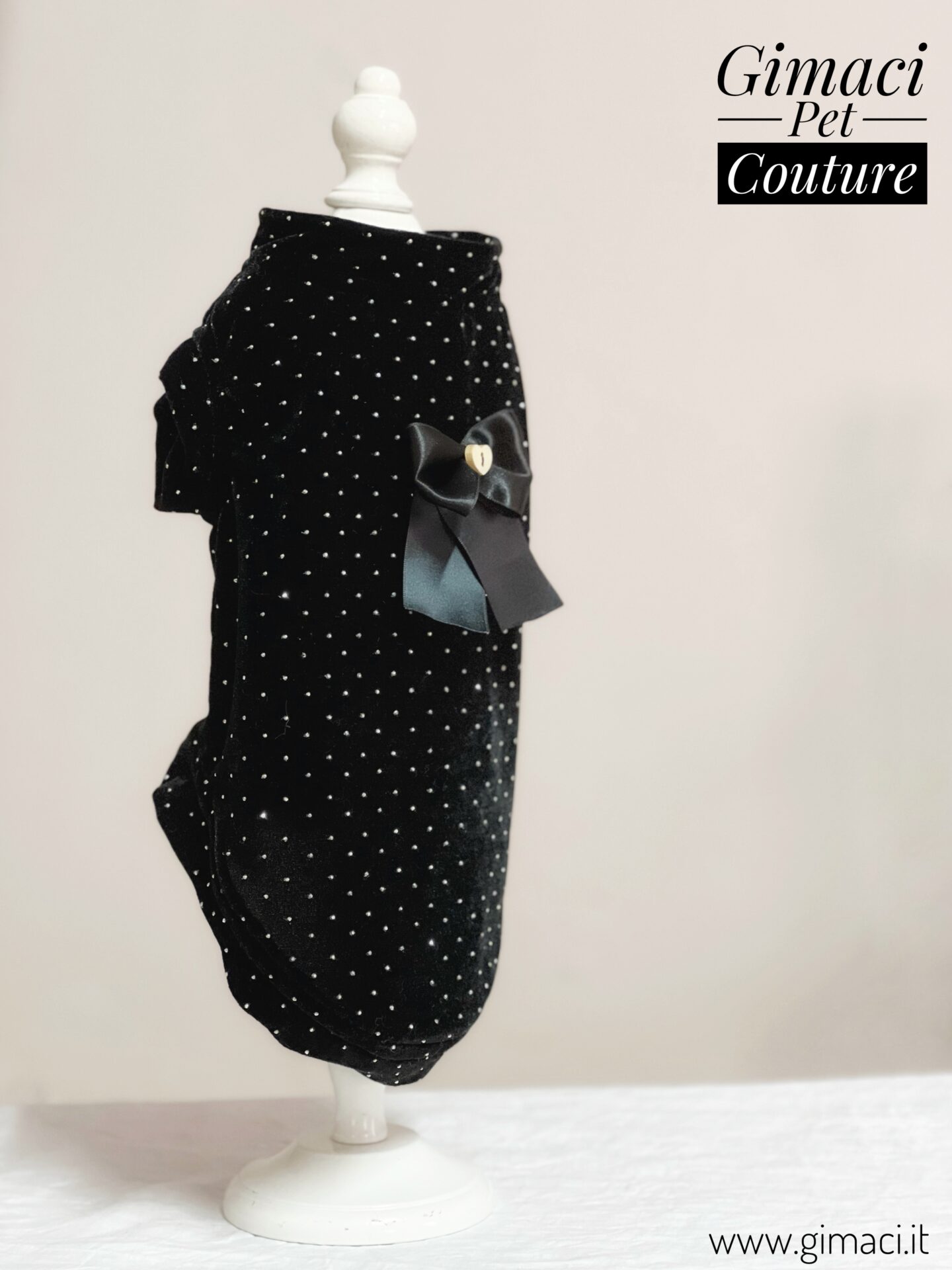 Maglioncino in velluto e strass nero - immagine 3