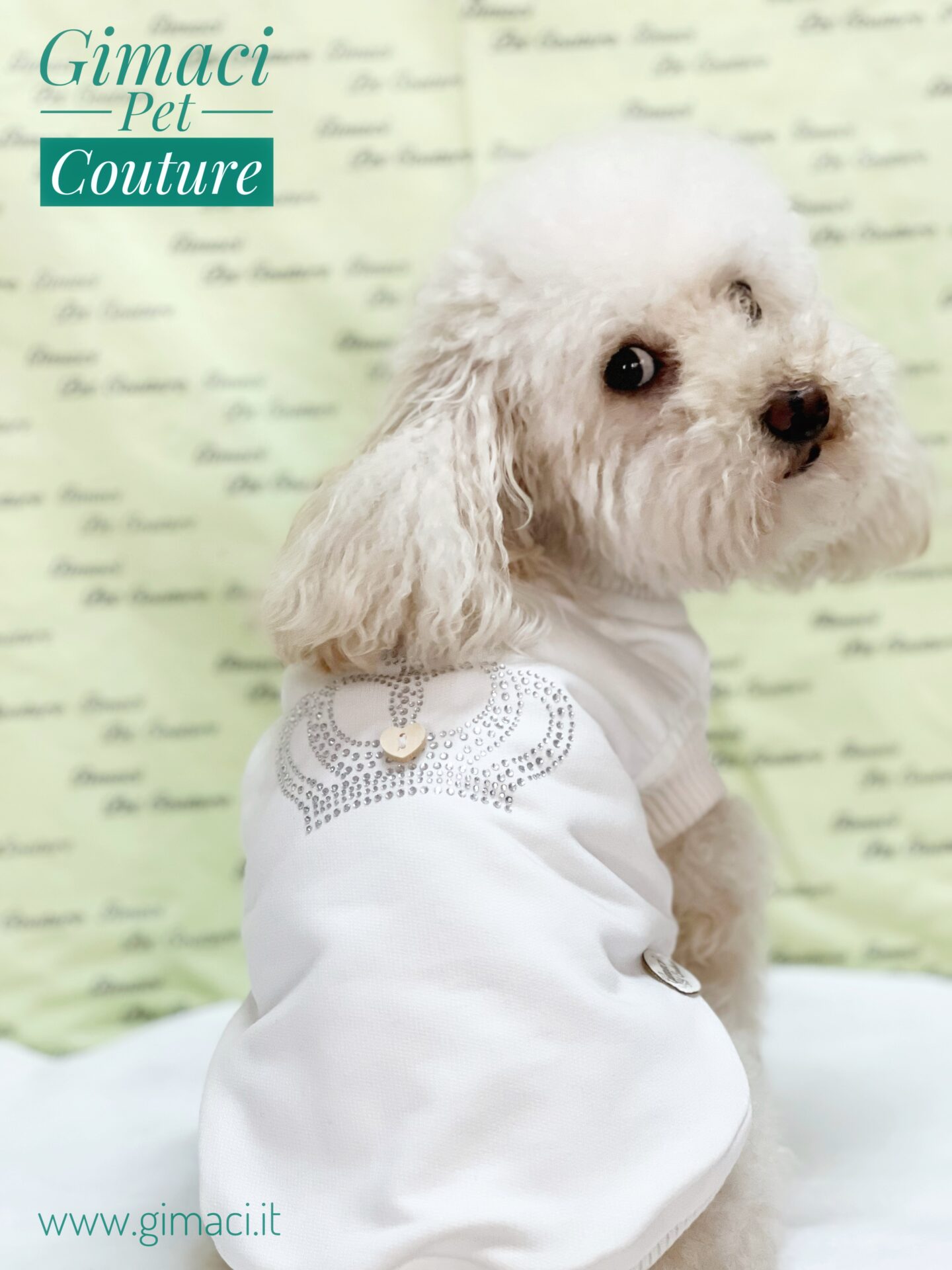 Felpa in cotone bianca con corona in miniborchie - immagine 4