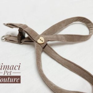 Pettorina a ponte in velluto beige