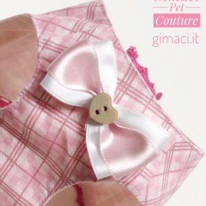 Pettorina in cotone rosa scozzese