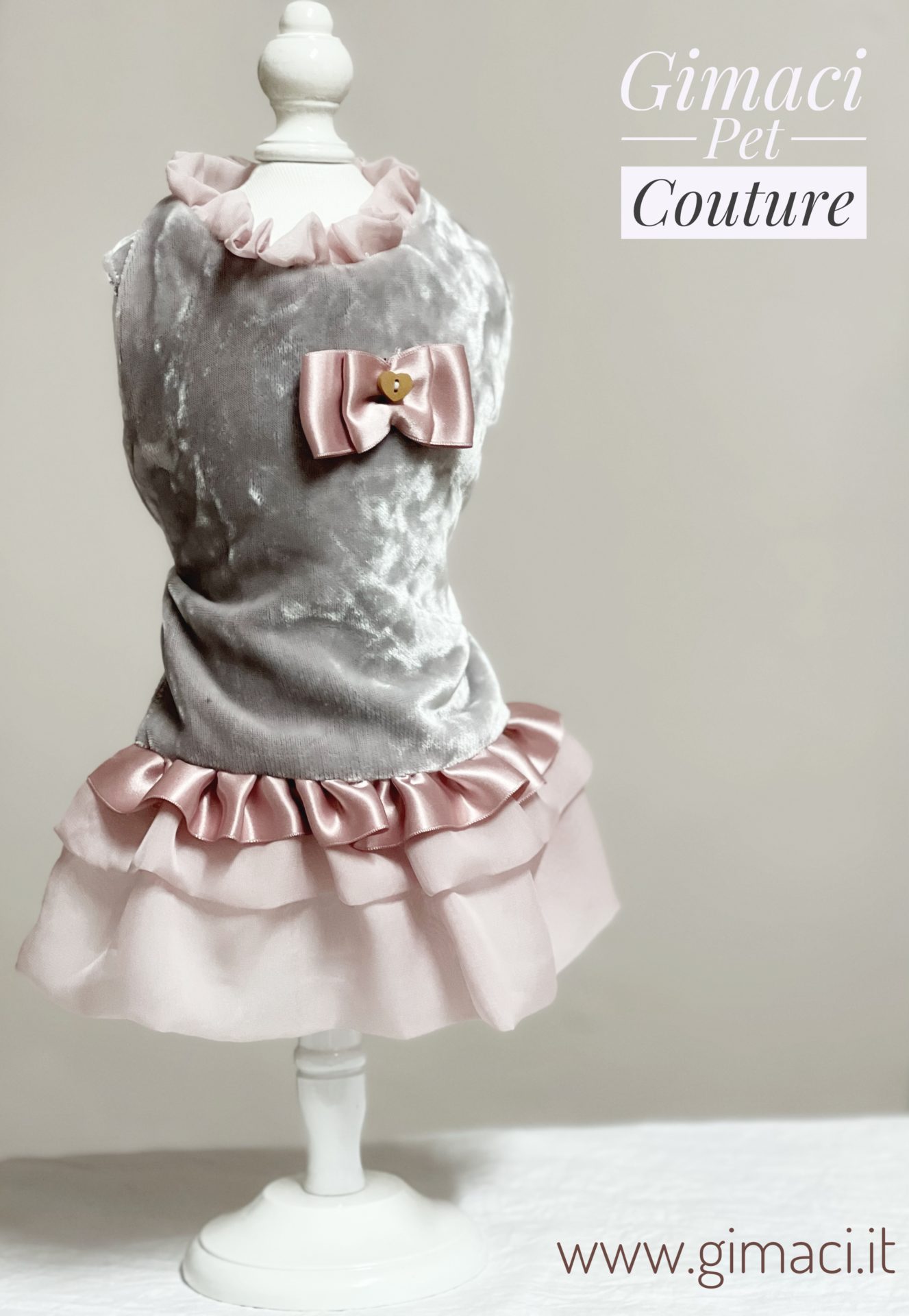 Abito in velluto stropicciato rosa antico - immagine 6