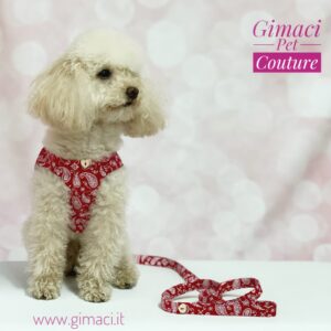 Pettorina in cotone rossa jacquard