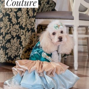Abito in raso e organza