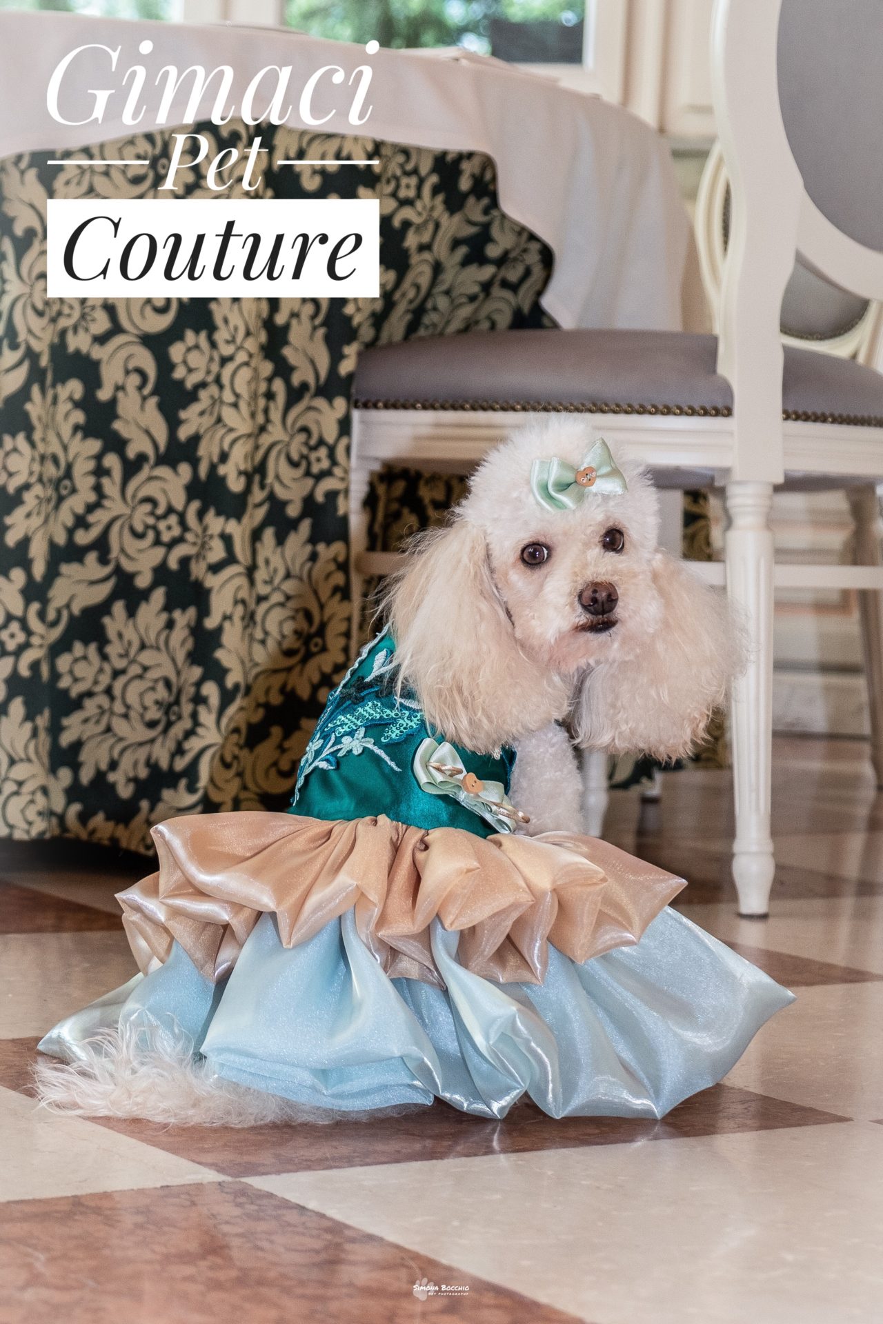 Abito in raso e organza